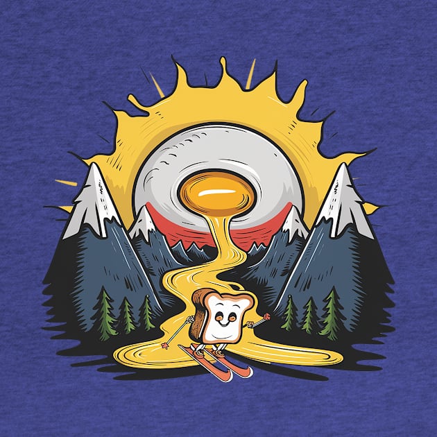 Eggs and Skiing Toast by Sideways Tees